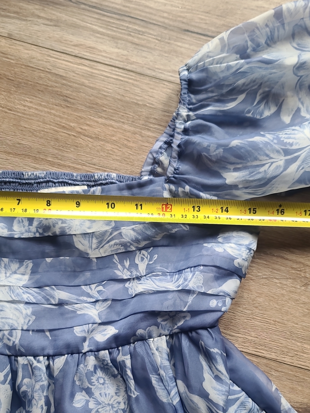 Abercrombie & Fitch Emerson Angel Sleeve Mini Dress Blue Floral Chiffon Size Sm - Picture 5 of 12